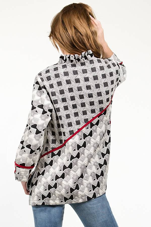Black White Quilted Shacket