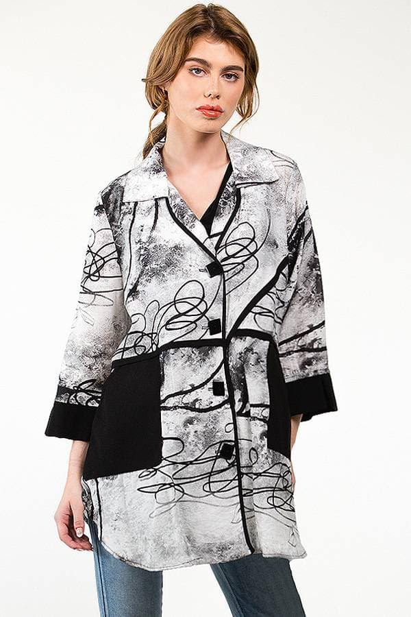 Black and White Printed Shacket