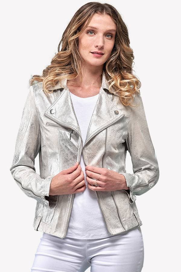 Silver Vegan Moto Jacket