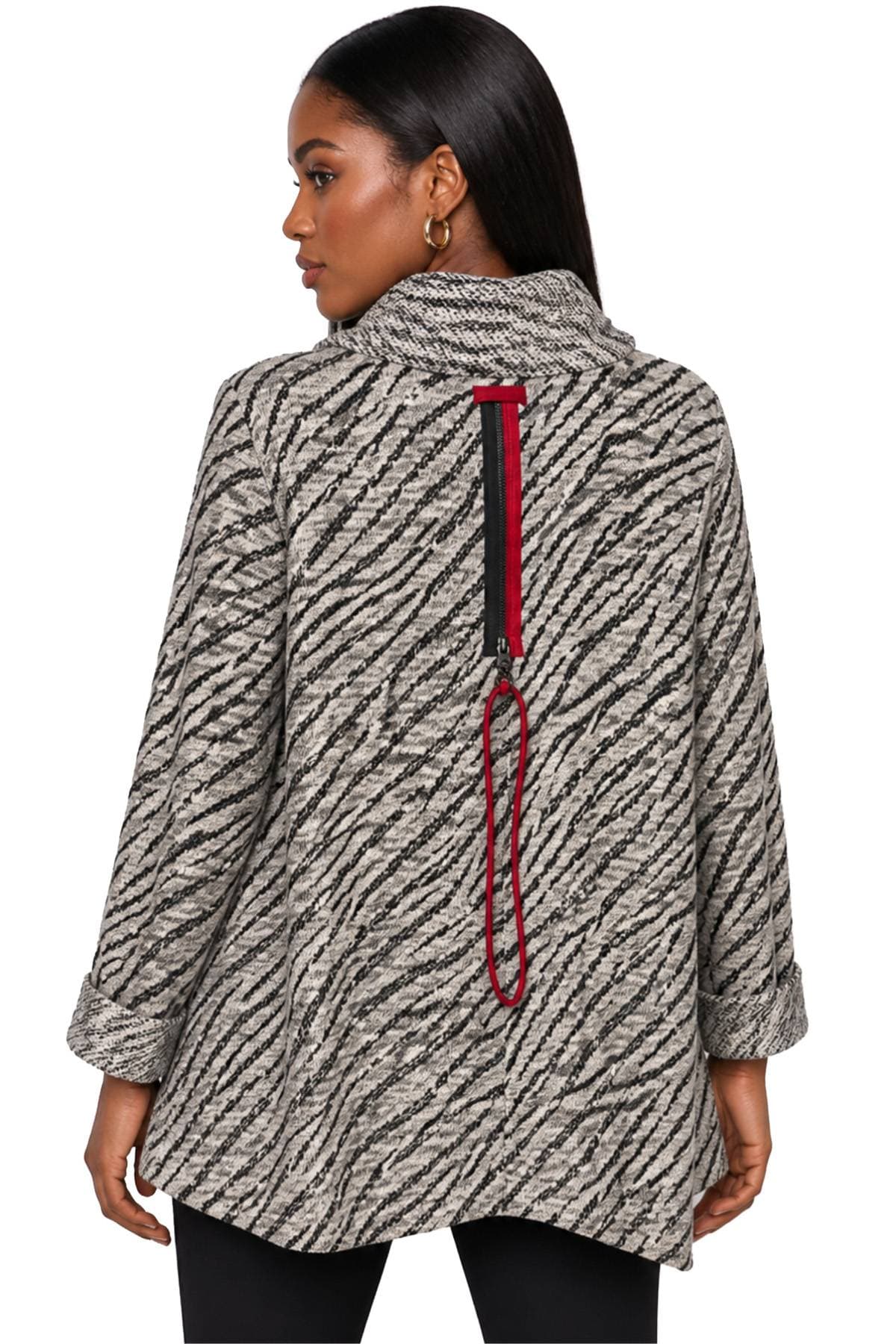 White Tiger Knit Shacket - 265.00 - Alternative view 2