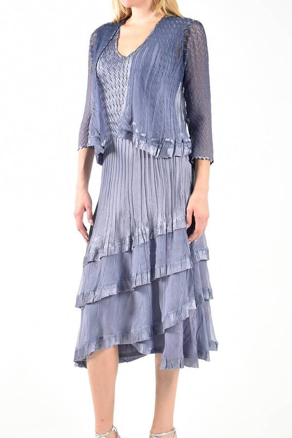 2pc Jacket Dress Combo in Purple Sage | Komarov Dress