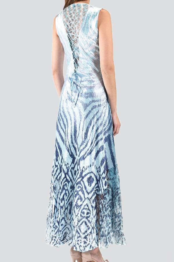 Aqua Charcoal Zebra Print Dress | Komarov Dress