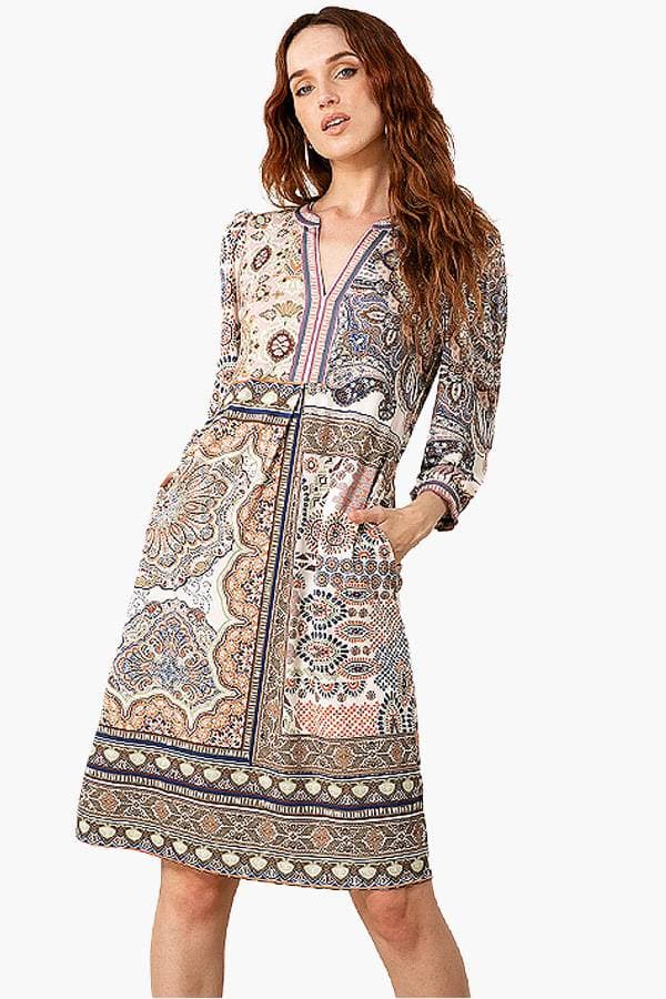 Tapestry Print Midi Dress