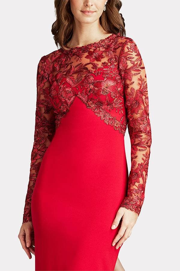 Embroidery Red Cocktail Dress