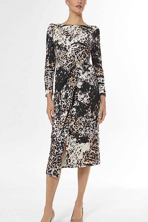 Animal Print Wrap Dress