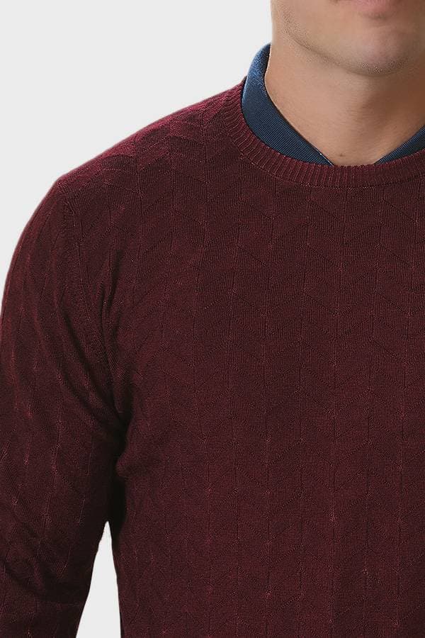 Crew Neck Chevron Stripe Merino Sweater