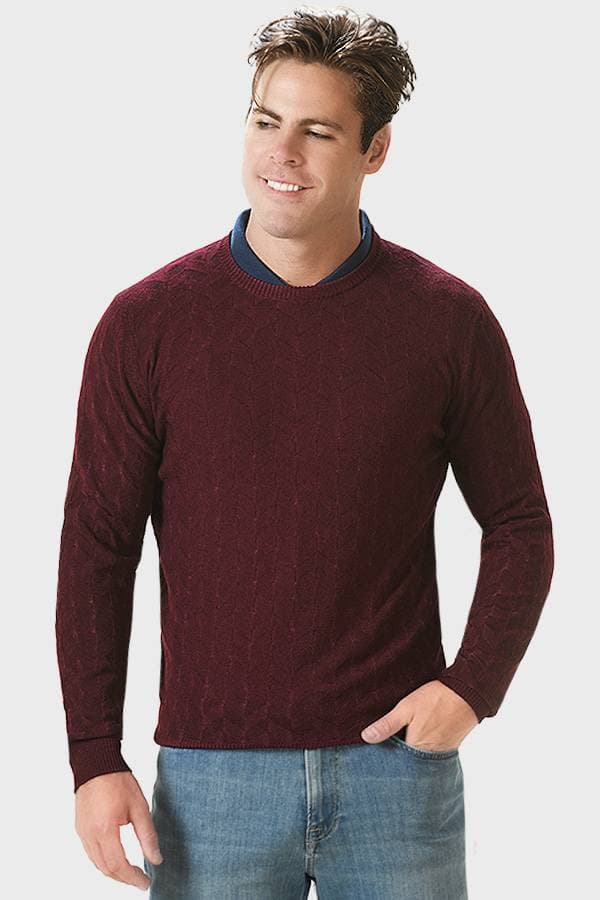 Crew Neck Chevron Stripe Merino Sweater