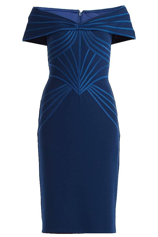 Off-Shoulder Ribbon Cocktail Dress