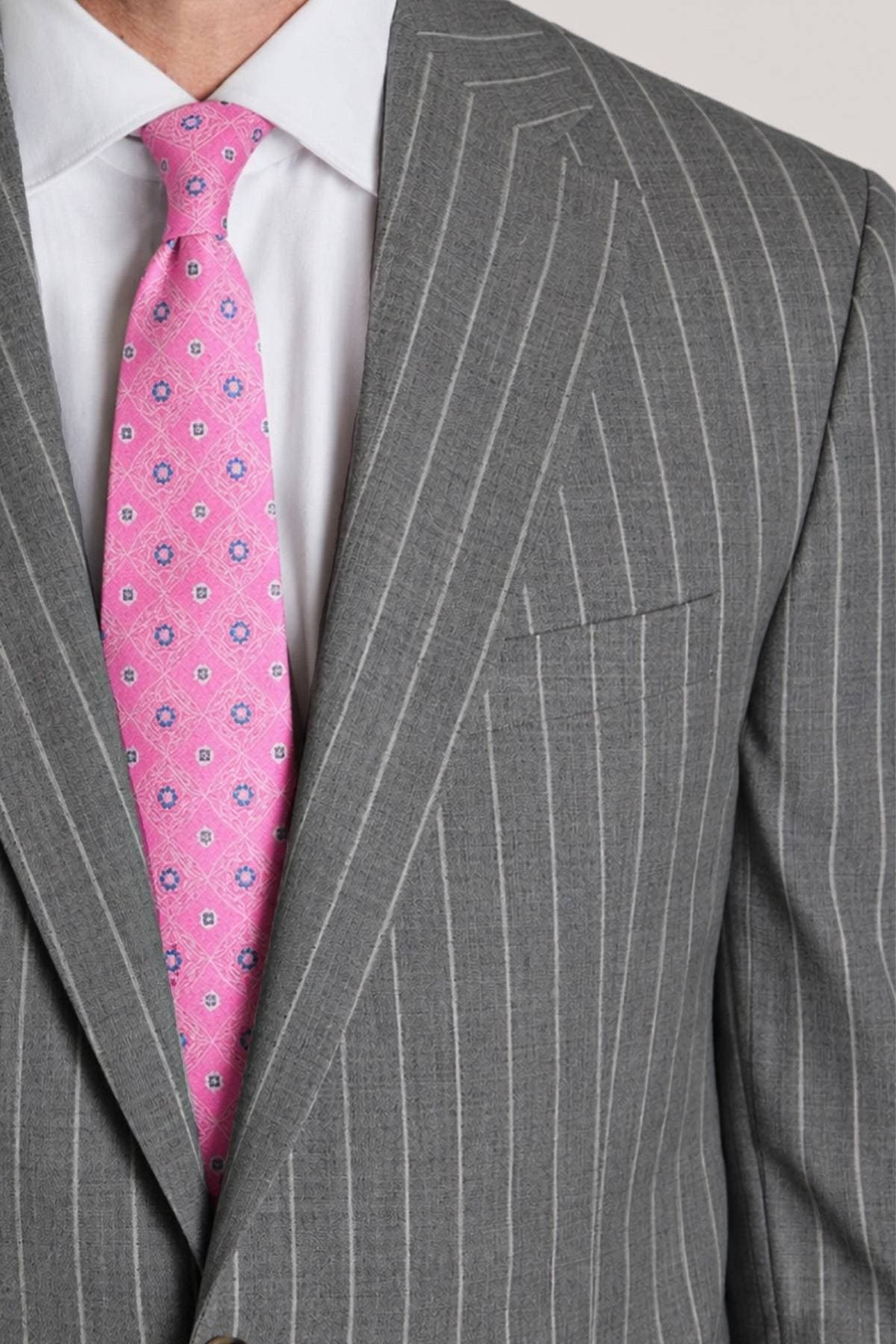 Gray Cigar Stripe Suit | Men's - 3785.00 - Alternative view 2