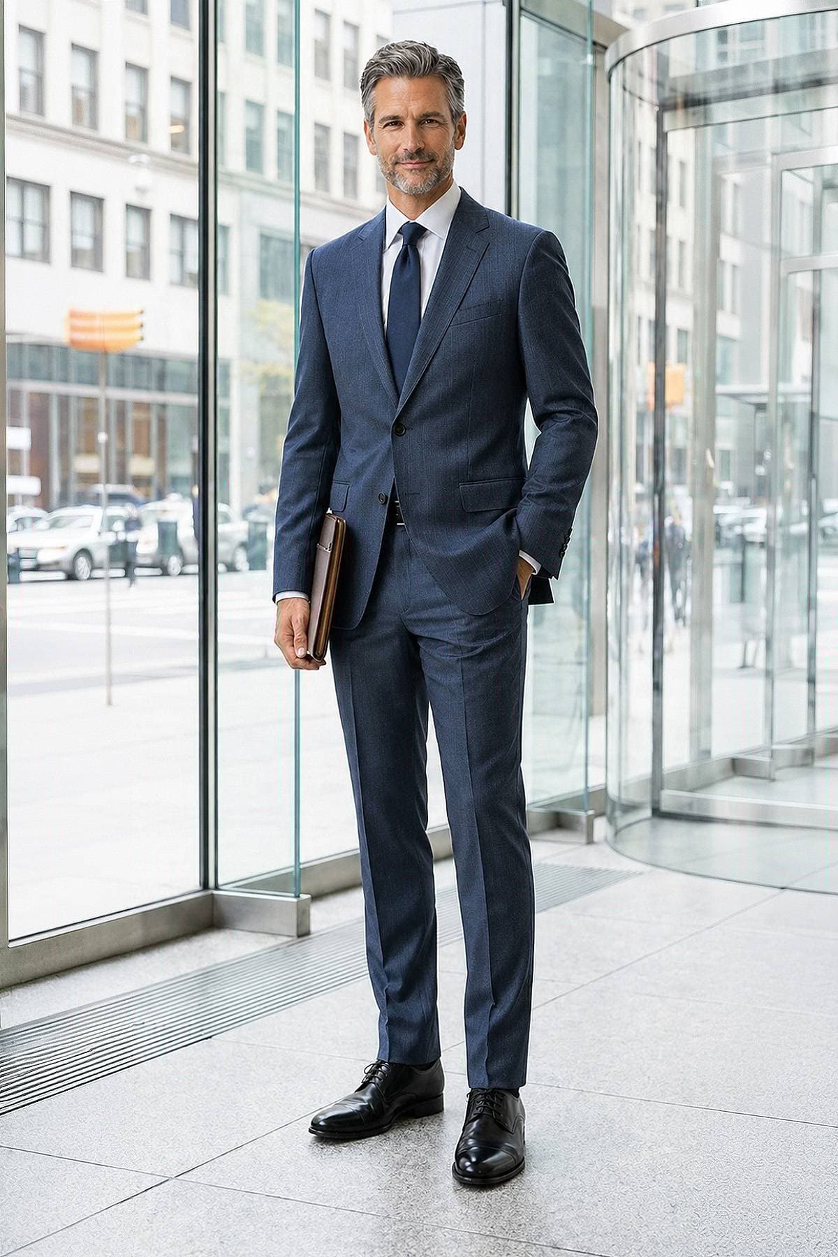 Blue Super 150 Shark Stripe Suit | Men's - 3865.00 - Alternative view 5