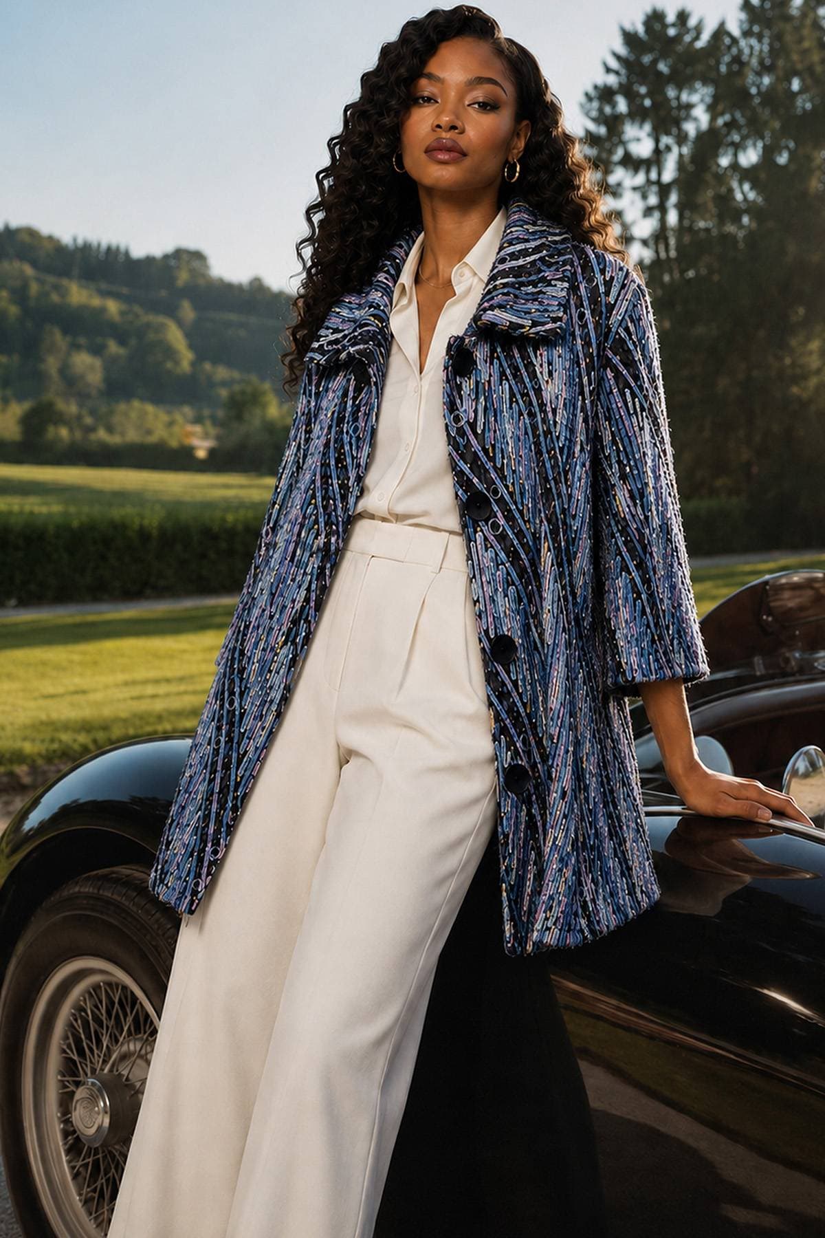 Blue Multi Ribbon Occasion Jacket | Women's - 365.00 - Alternative view 2