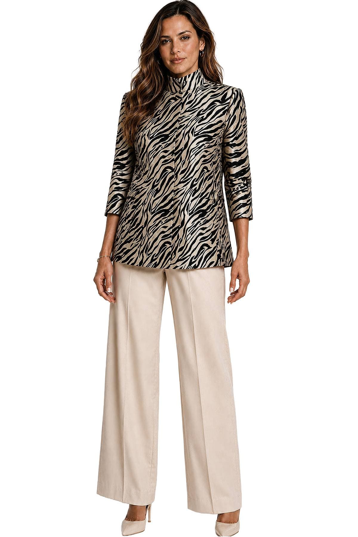 Reversible Swing Zebra Metallic Occasion Jacket | Women's - 285.00 - Main product view