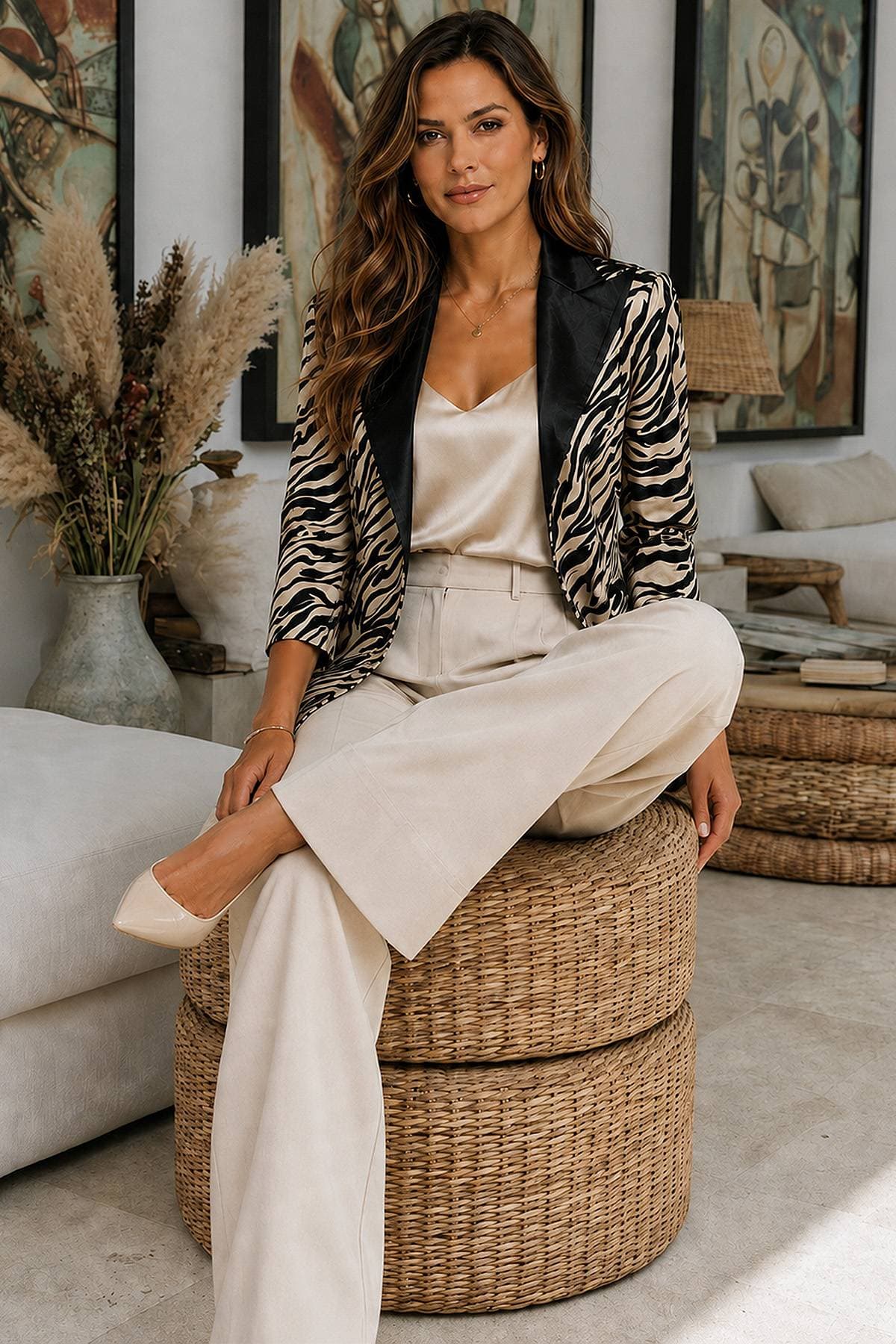 Reversible Swing Zebra Metallic Occasion Jacket | Women's - 285.00 - Alternative view 3