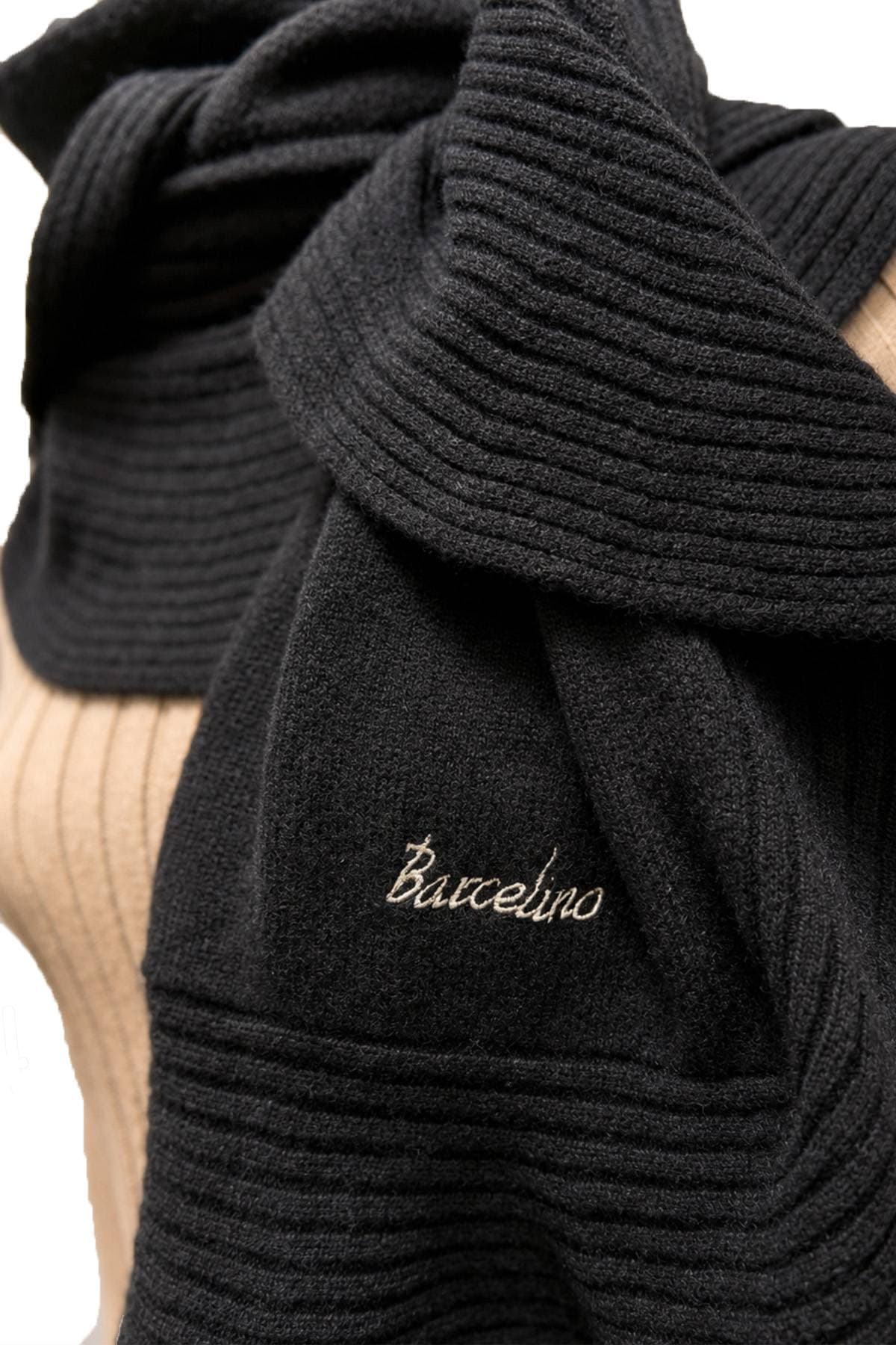 Black 100% Cashmere Italian Ruffle Shawl | Women's - 565.00 - Alternative view 4