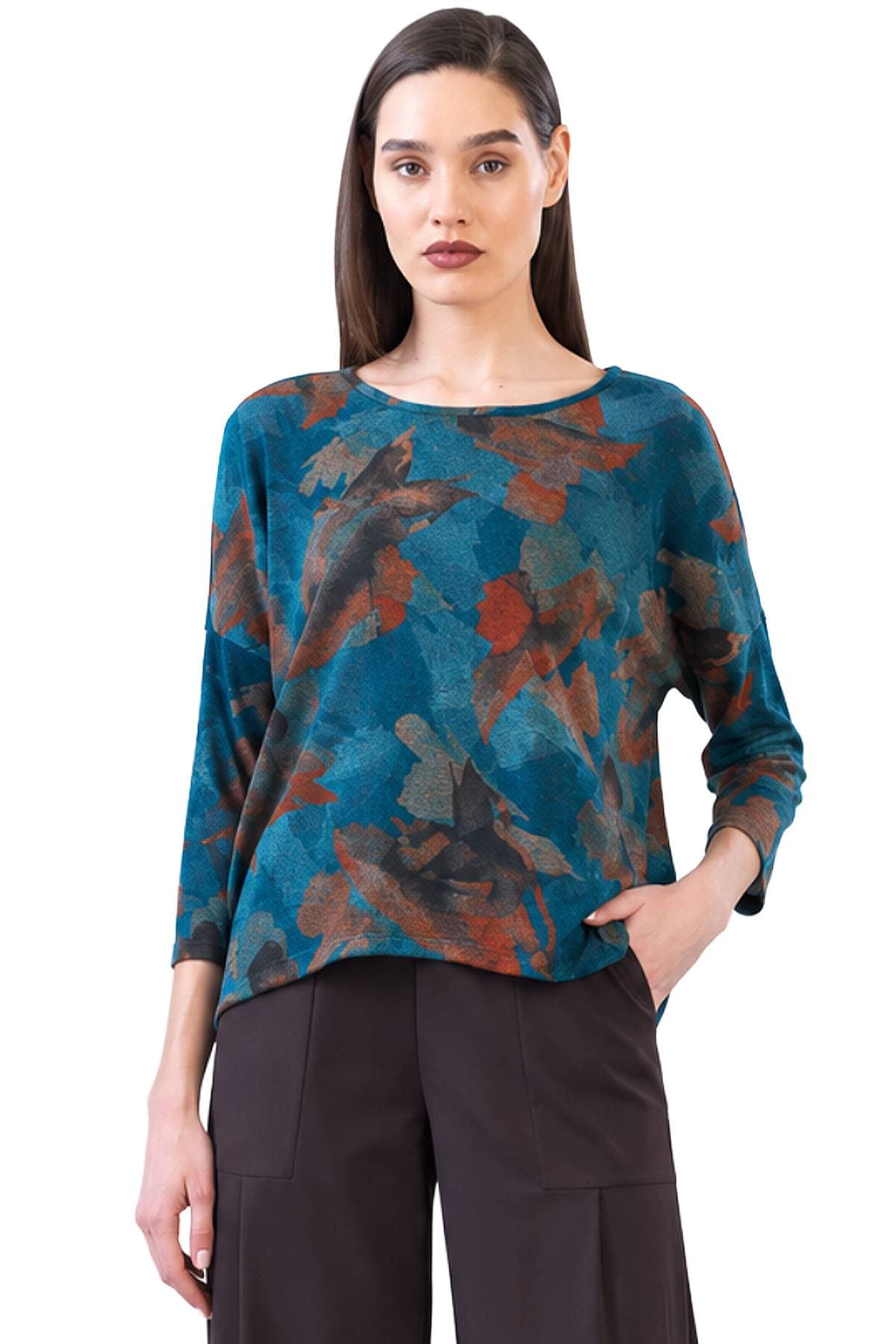 Autumn Print Lightweight Sweater Knit Top | Women's - 158.00 - Main product view