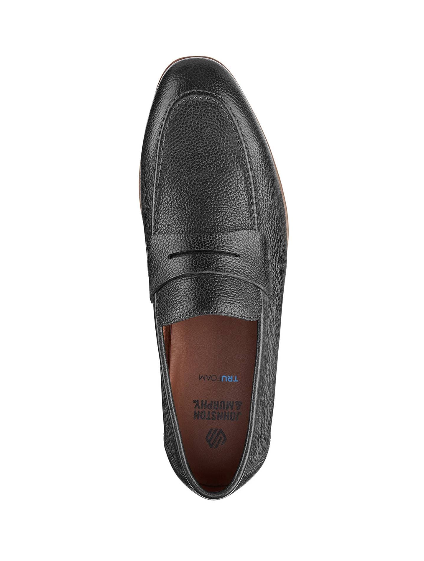 Black Grain Leather Penny Loafer Shoe | Men's - 245.00 - Alternative view 2