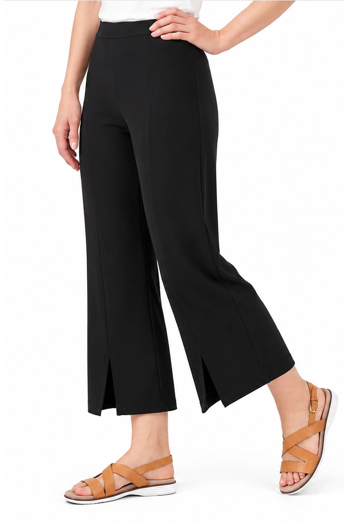 Black Ankle-Slit Pull-On Pant | Women's - 175.00 - Alternative view 2