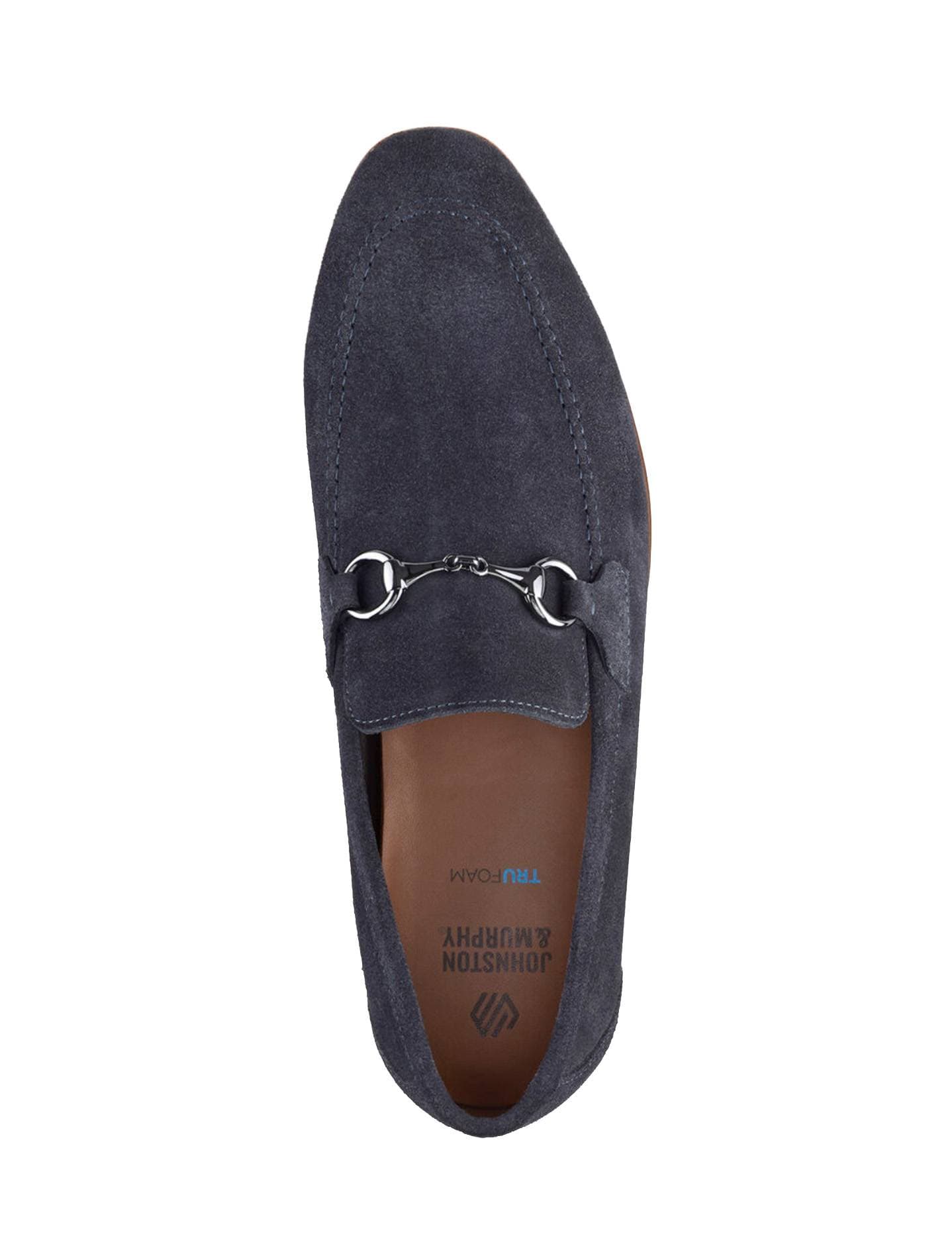 Blue Navy Suede Leather Loafer Shoe | Men's - 245.00 - Alternative view 2