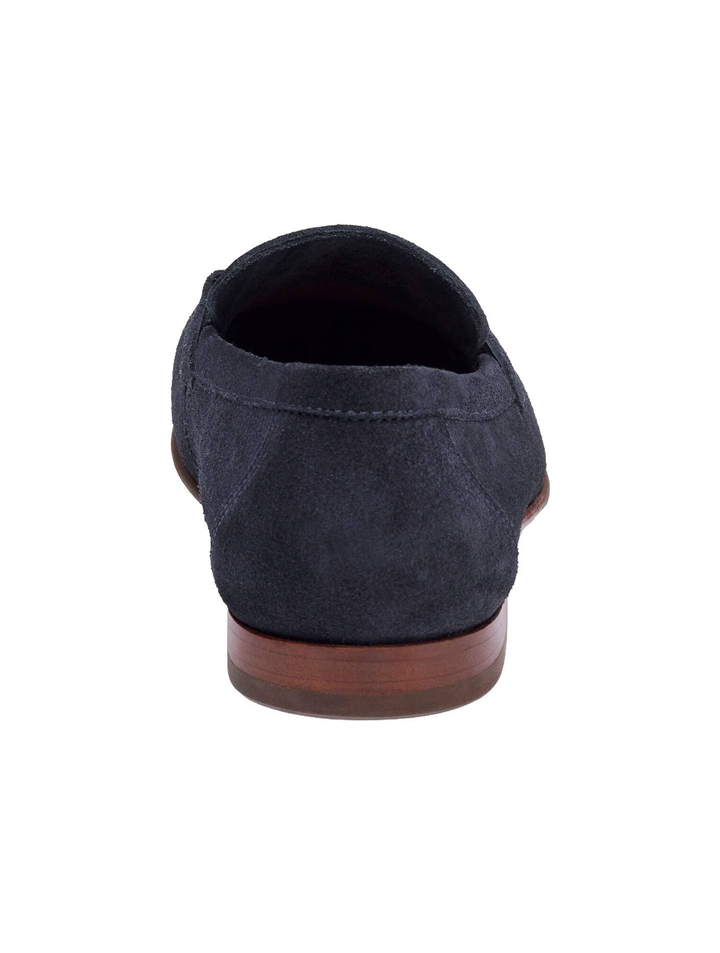 Blue Navy Suede Leather Loafer Shoe | Men's - 245.00 - Alternative view 3
