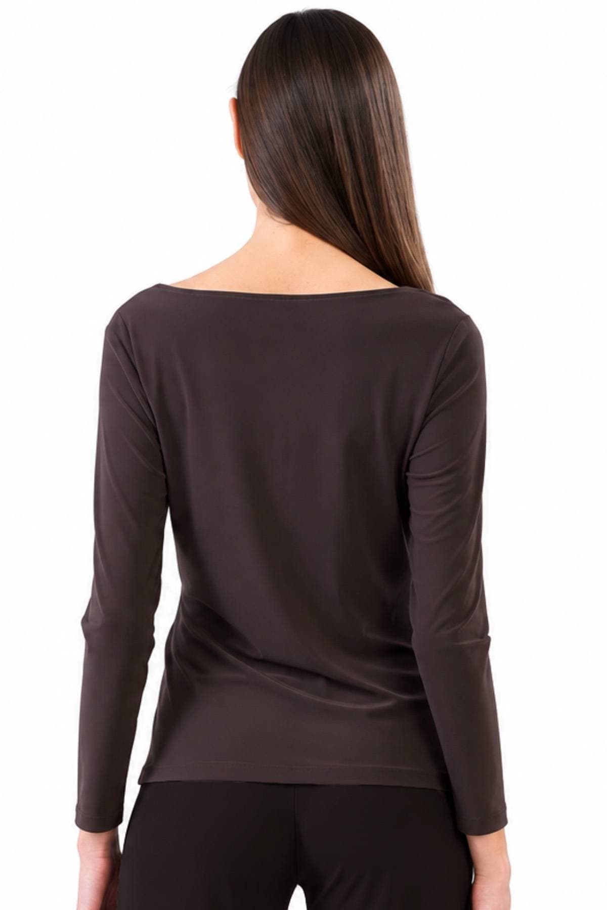 Brown Jersey Knit Side-Twist Top | Women's - 145.00 - Alternative view 4