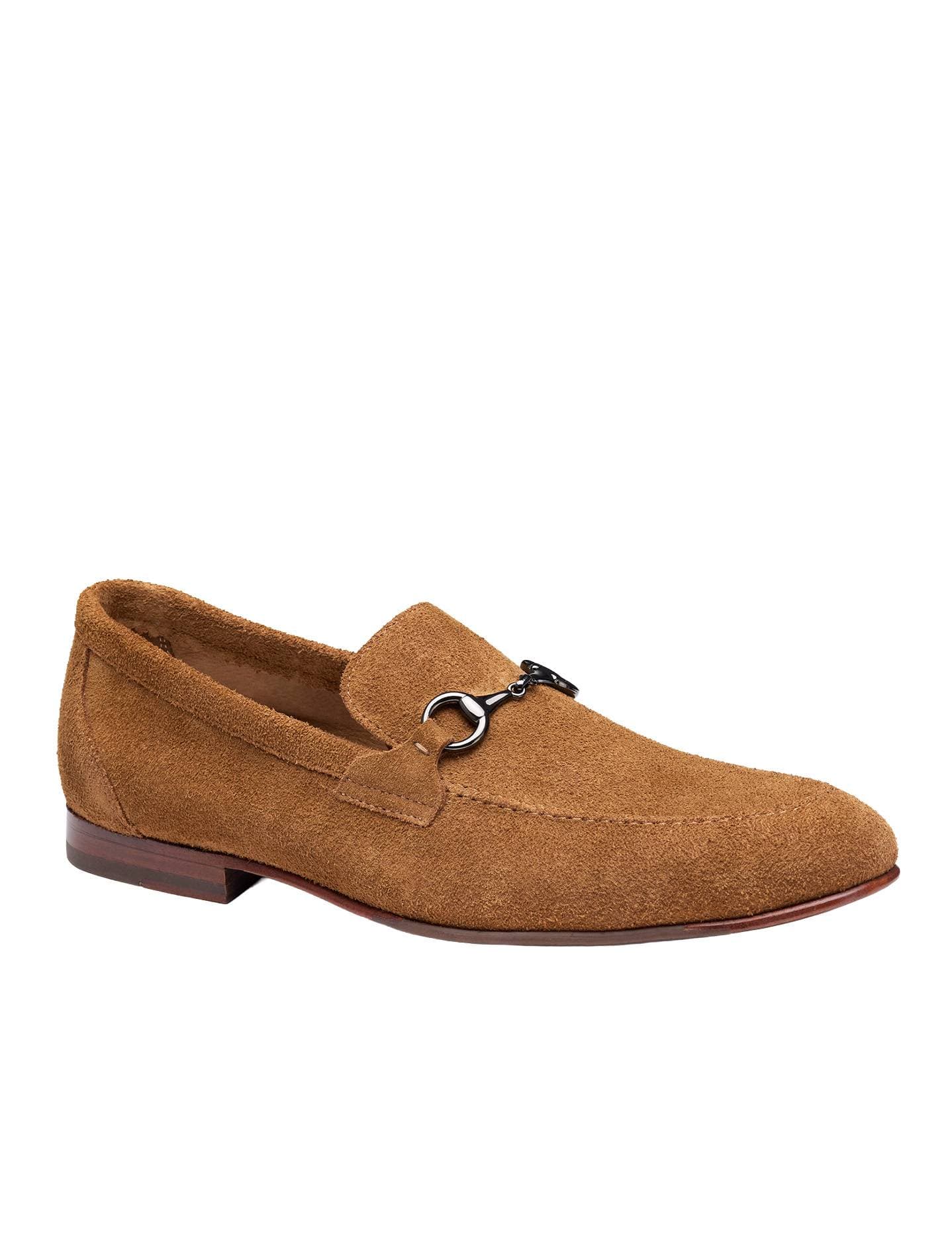 Tobacco Penny Loafer Suede Shoe | Men's - 245.00 - Main product view