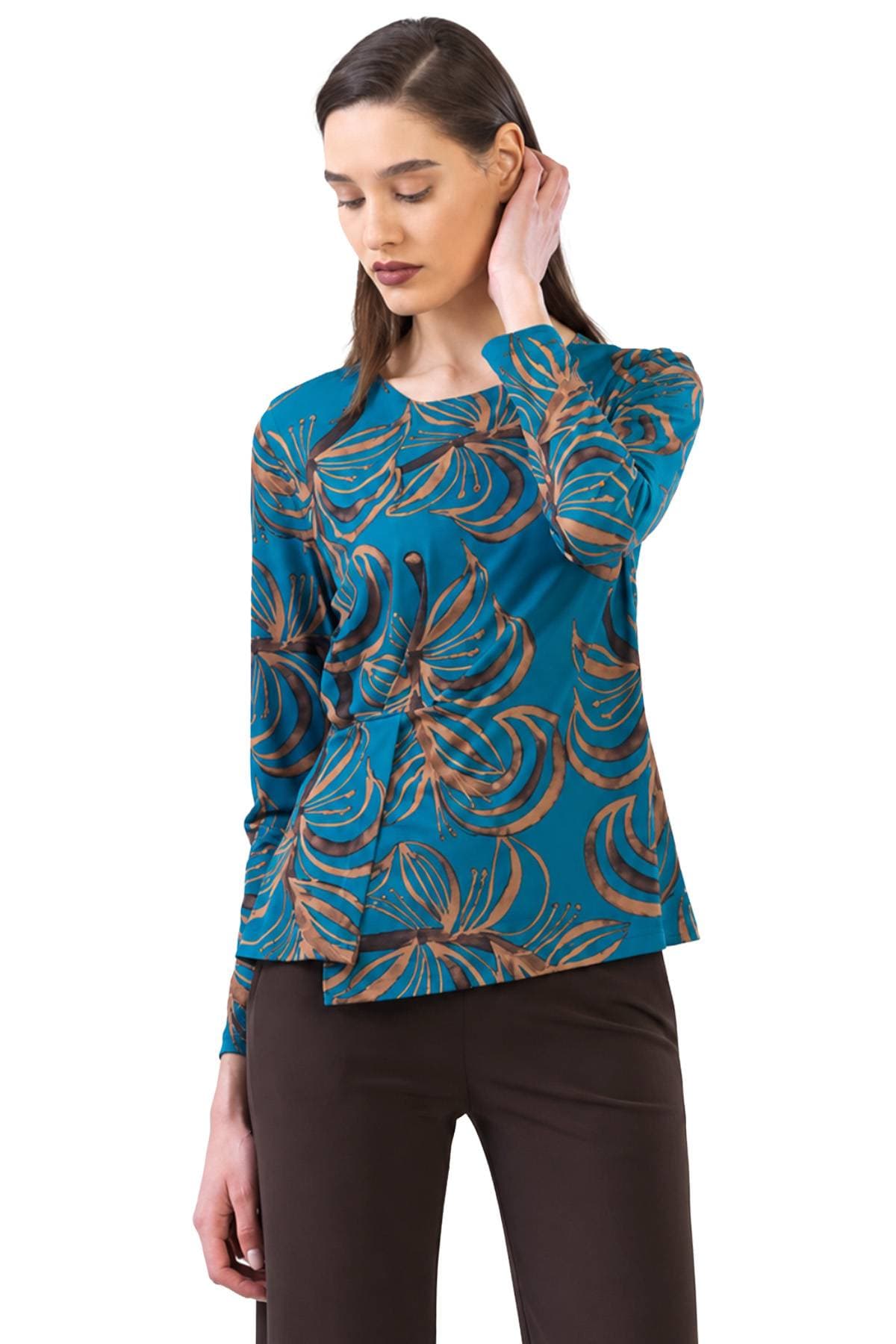 Fall Leaf Print Jersey Overlay Top | Women's - 158.00 - Alternative view 4
