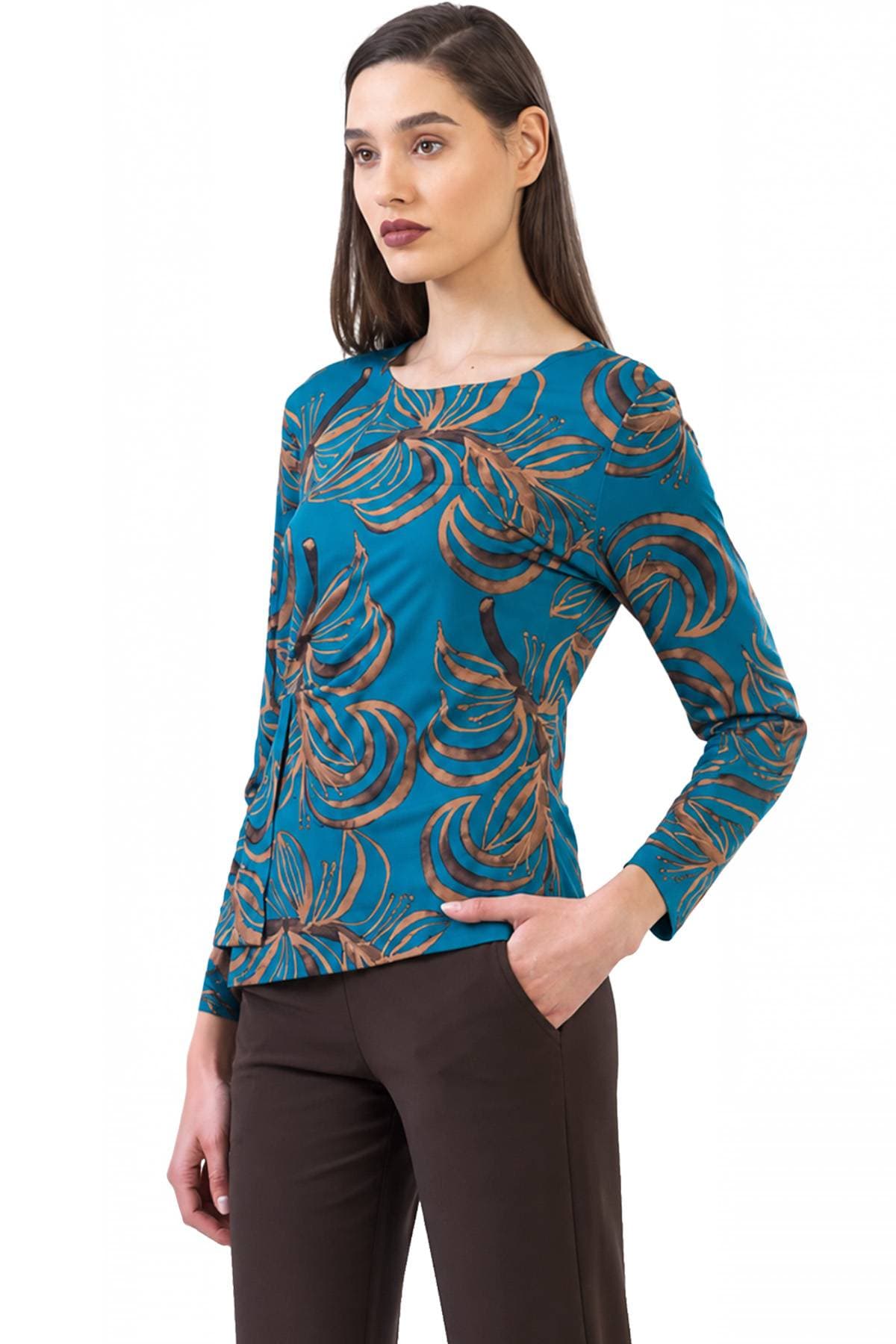 Fall Leaf Print Jersey Overlay Top | Women's - 158.00 - Main product view