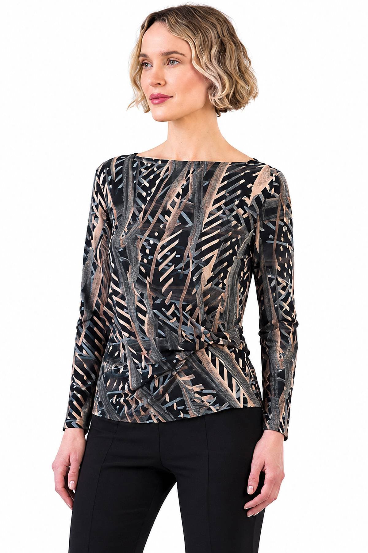 Printed Jersey Knit Side-Twist Top | Women's - 158.00 - Main product view