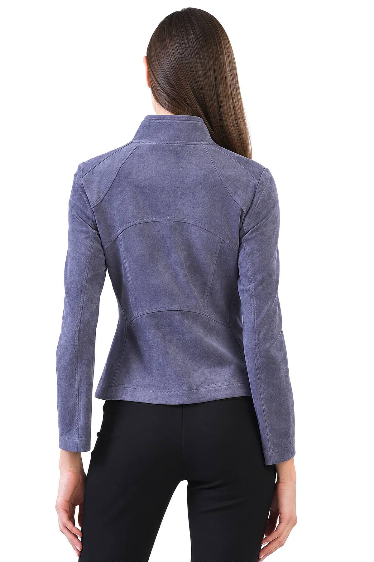 Violet Faux Vegan Suede Moto Jacket | Women's - 285.00 - Alternative view 4