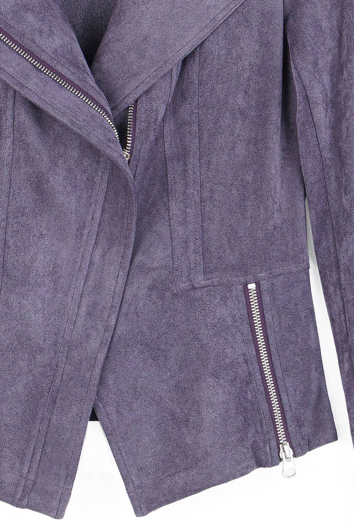 Violet Faux Vegan Suede Moto Jacket | Women's - 285.00 - Alternative view 3