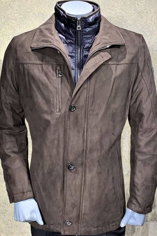 Microfiber Ultra Suede 3/4 Zip Coat with Warmer