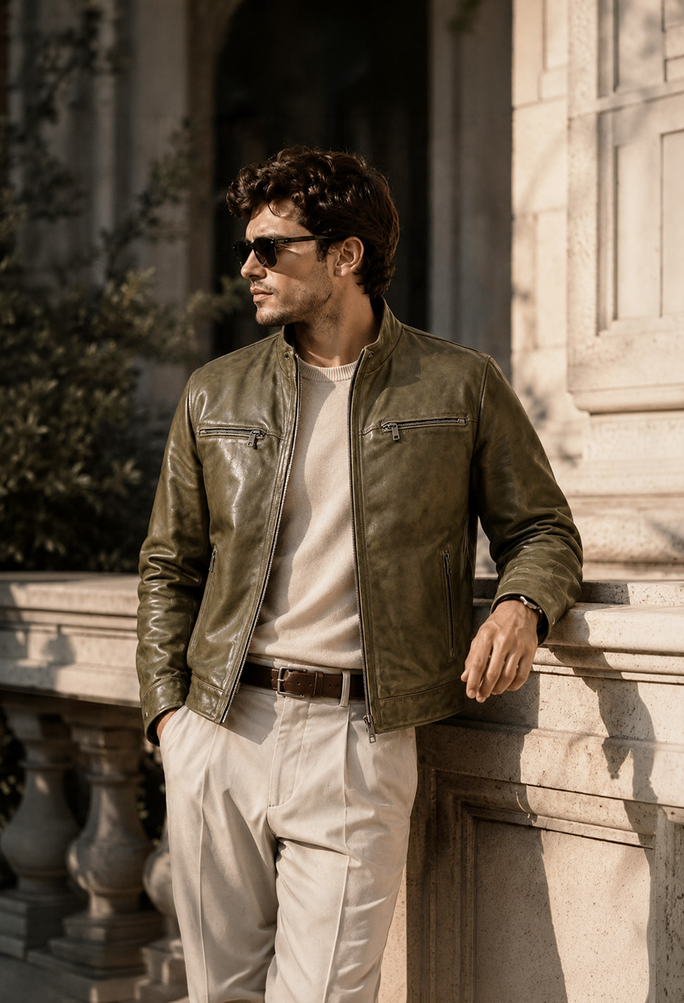 Men's leather jackets and blazers