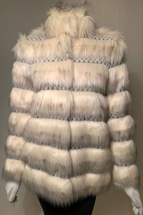 Faux Fur and Knit Coat - Barcelino