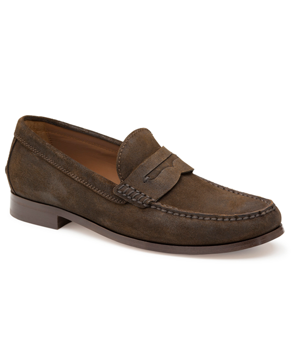 Waxed Suede Penny Loafer - Barcelino